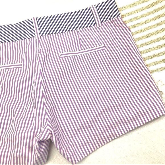 J. Crew Navy and Purple Contrast Pinstripe Shorts - Picture 7 of 9